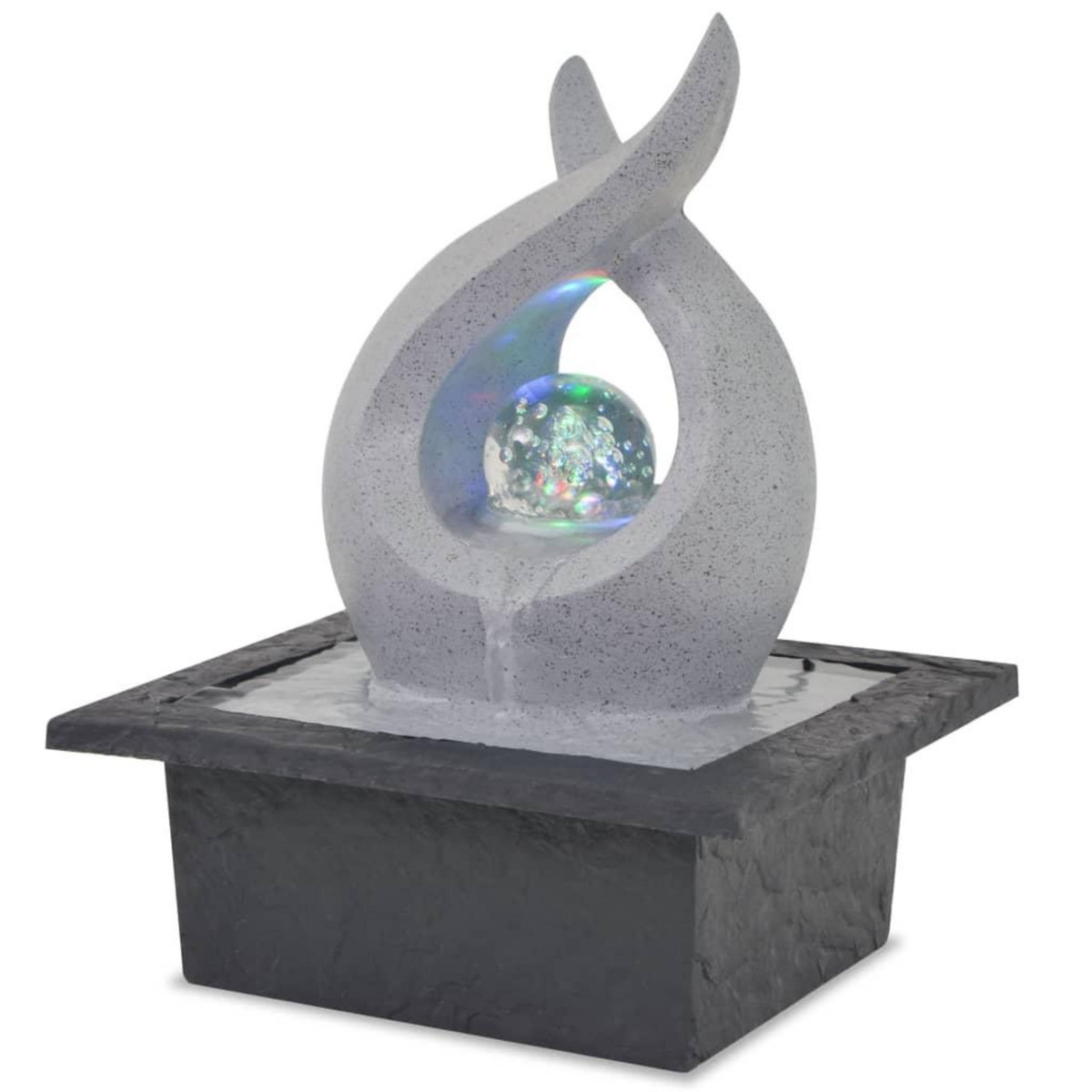 VIDAXL Fontaine d'interieur avec lampe LED Polyresine