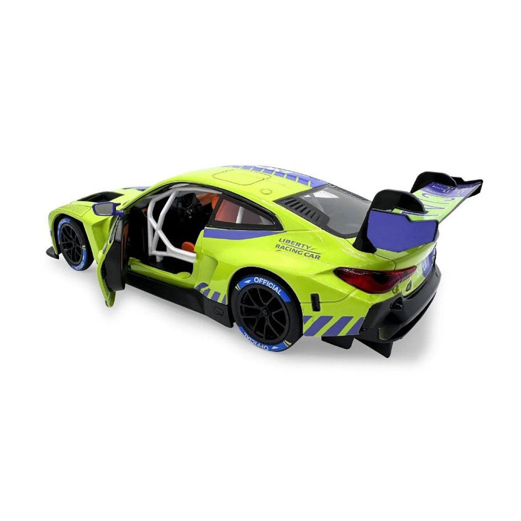 Voir la diapositive 3 : Jamara Bmw m4 gt3 miniature 1:24 verte avec piles