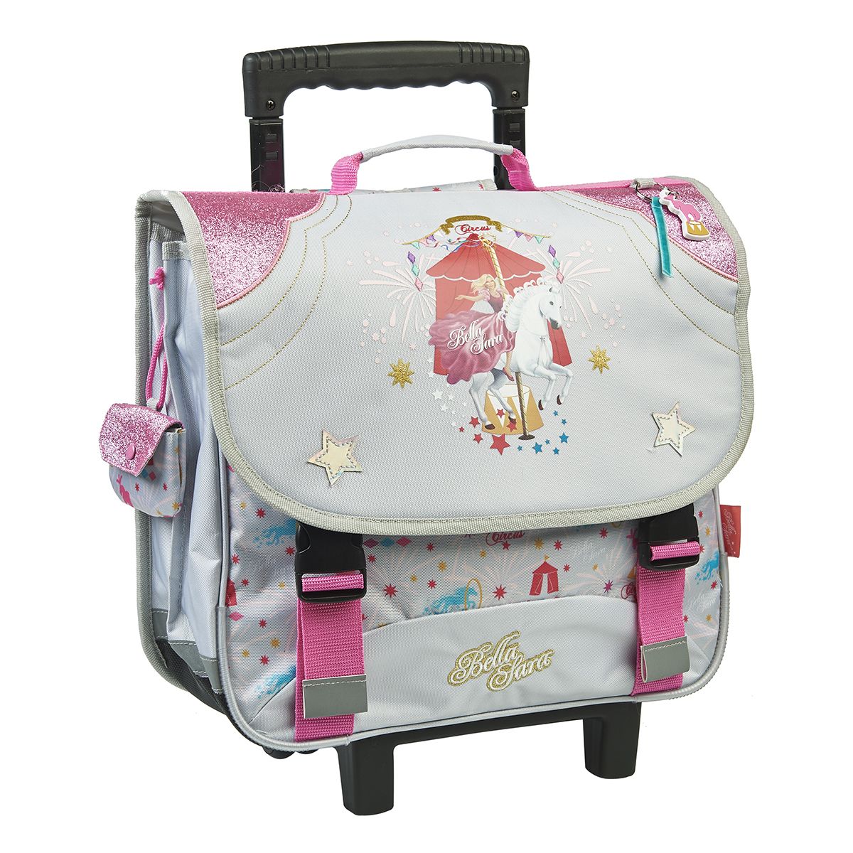 BELLA SARA Cartable à roulettes CP/CE1 gris cheval BELLA SARA CIRCUS