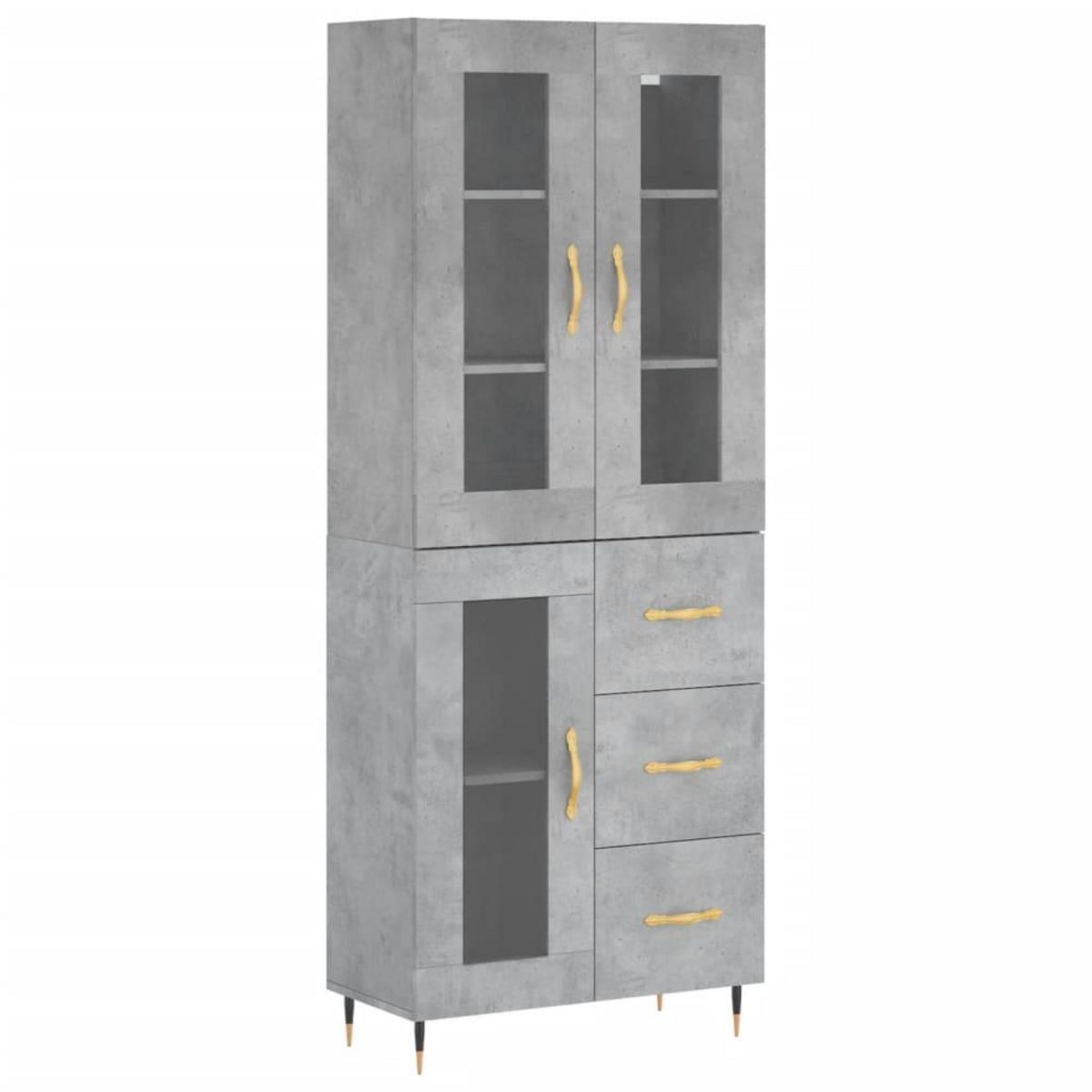 VIDAXL Buffet haut Gris beton 69,5x34x180 cm Bois d'ingenierie