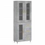 Voir la diapositive 2 : VIDAXL Buffet haut Gris beton 69,5x34x180 cm Bois d'ingenierie