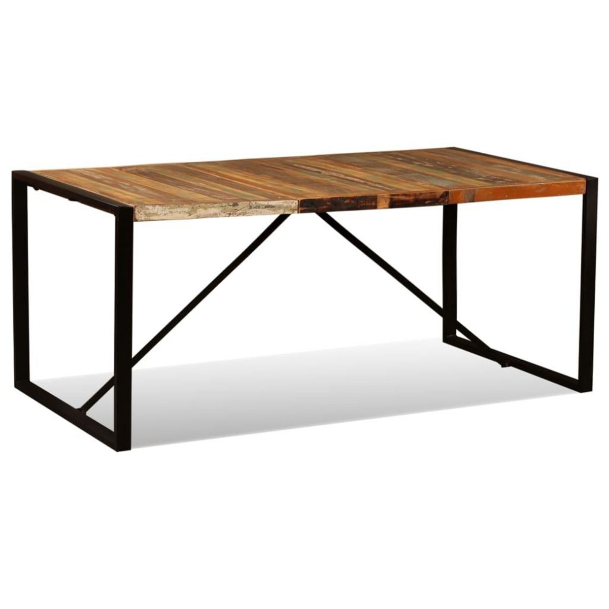 VIDAXL Table a manger Bois de recuperation massif 180 cm