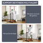 Voir la diapositive 4 : HOMCOM Station de musculation multifonction - barre de traction chaise romaine - hauteur réglable 6 niv. - acier noir rouge