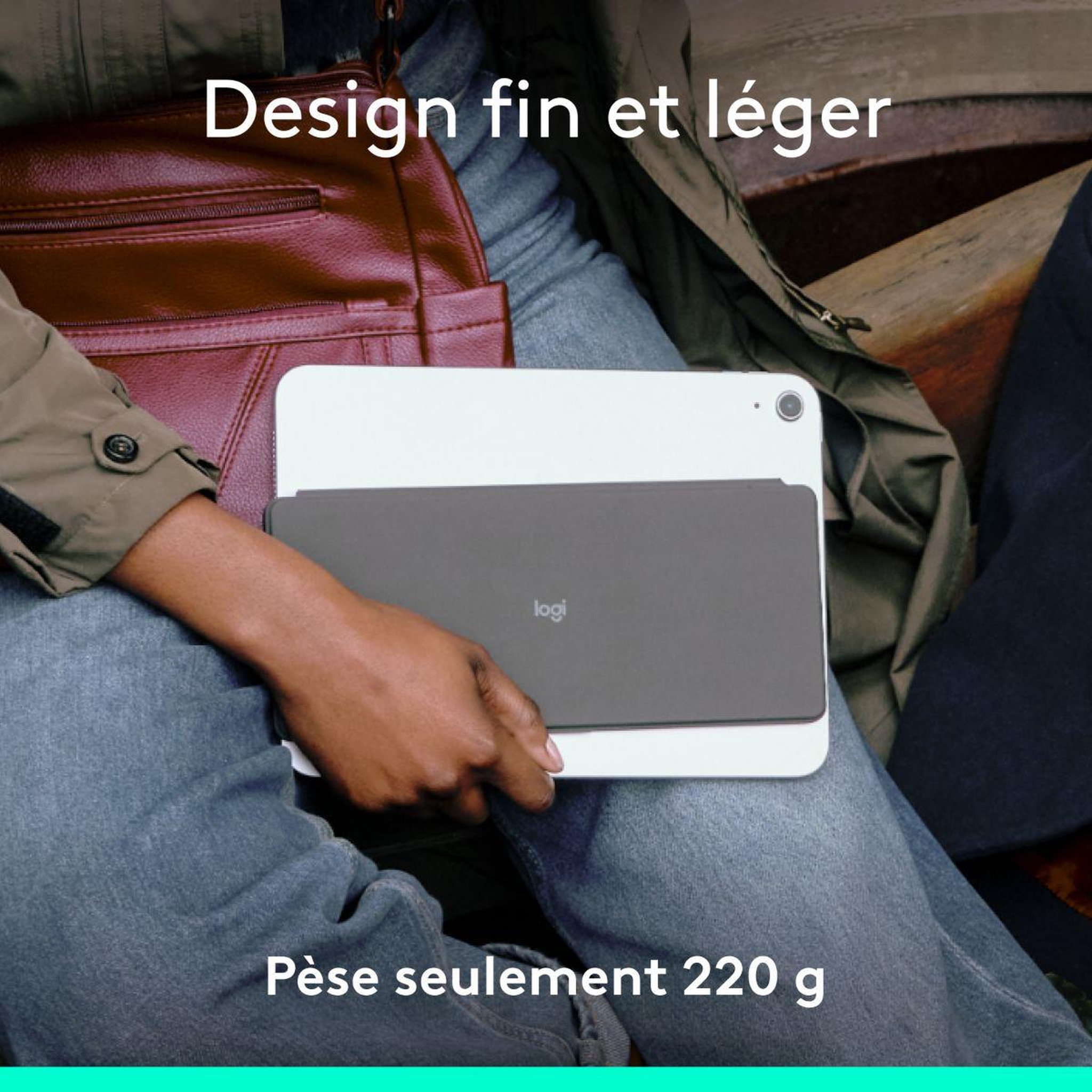 Voir la diapositive 2 : Logitech Etui Keys-To-Go 2 iPAD Graphite