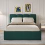 Voir la diapositive 2 : CONCEPT USINE Lit nuage coffre 160x200cm velours vert BALTIMORE