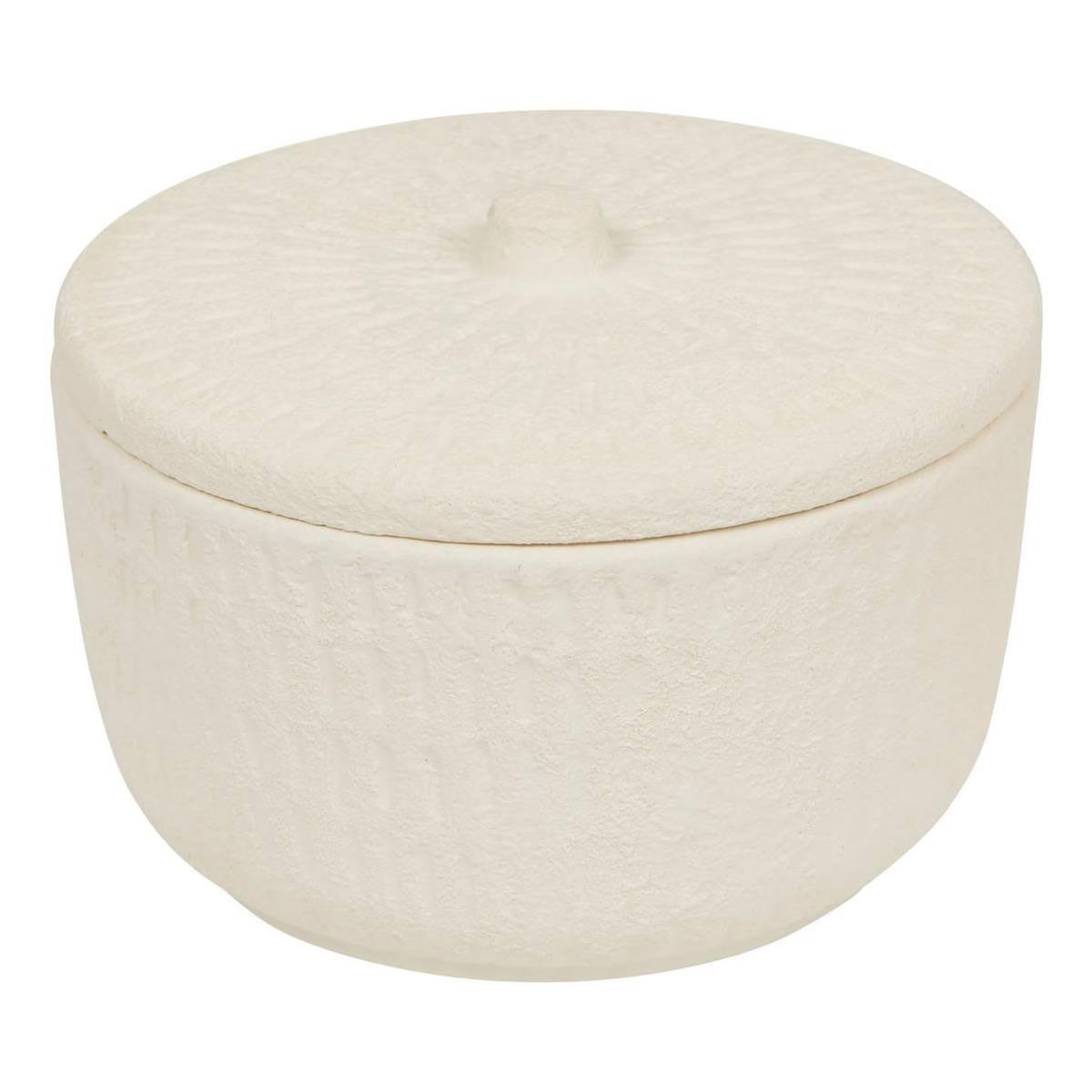 ATMOSPHERA Boîte Déco en Céramique  Sien  15cm Blanc