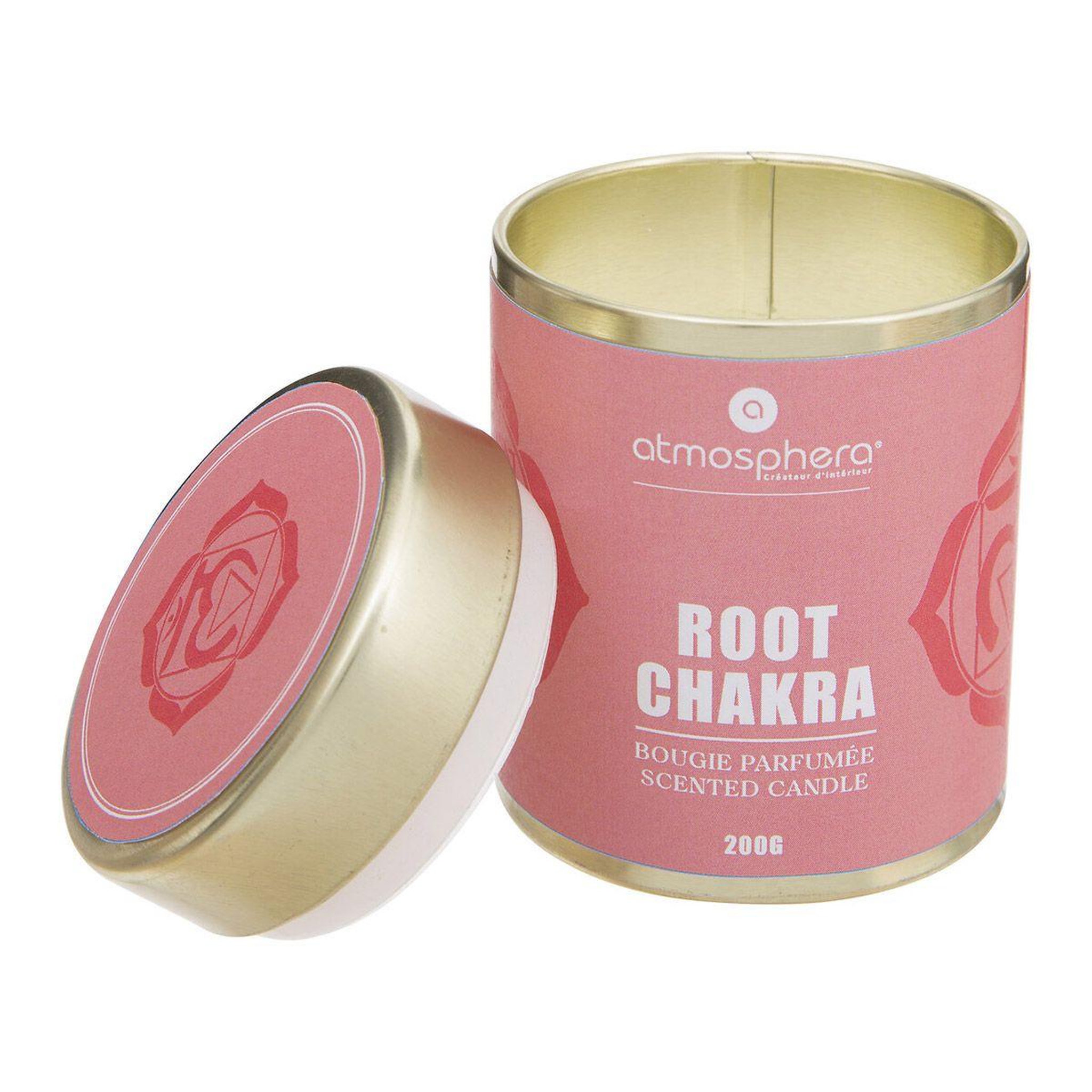 Voir la diapositive 2 : ATMOSPHERA Bougie parfumée  chakra  200g rouge racine