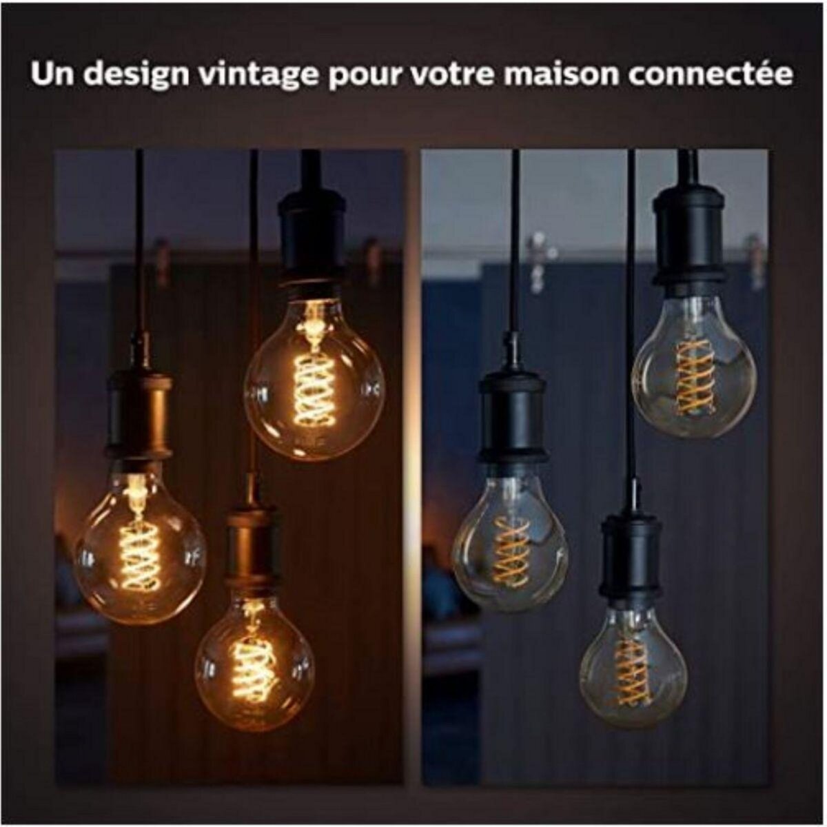 Philips Ampoule LED connectée HUE White E27 9W Filament Globe