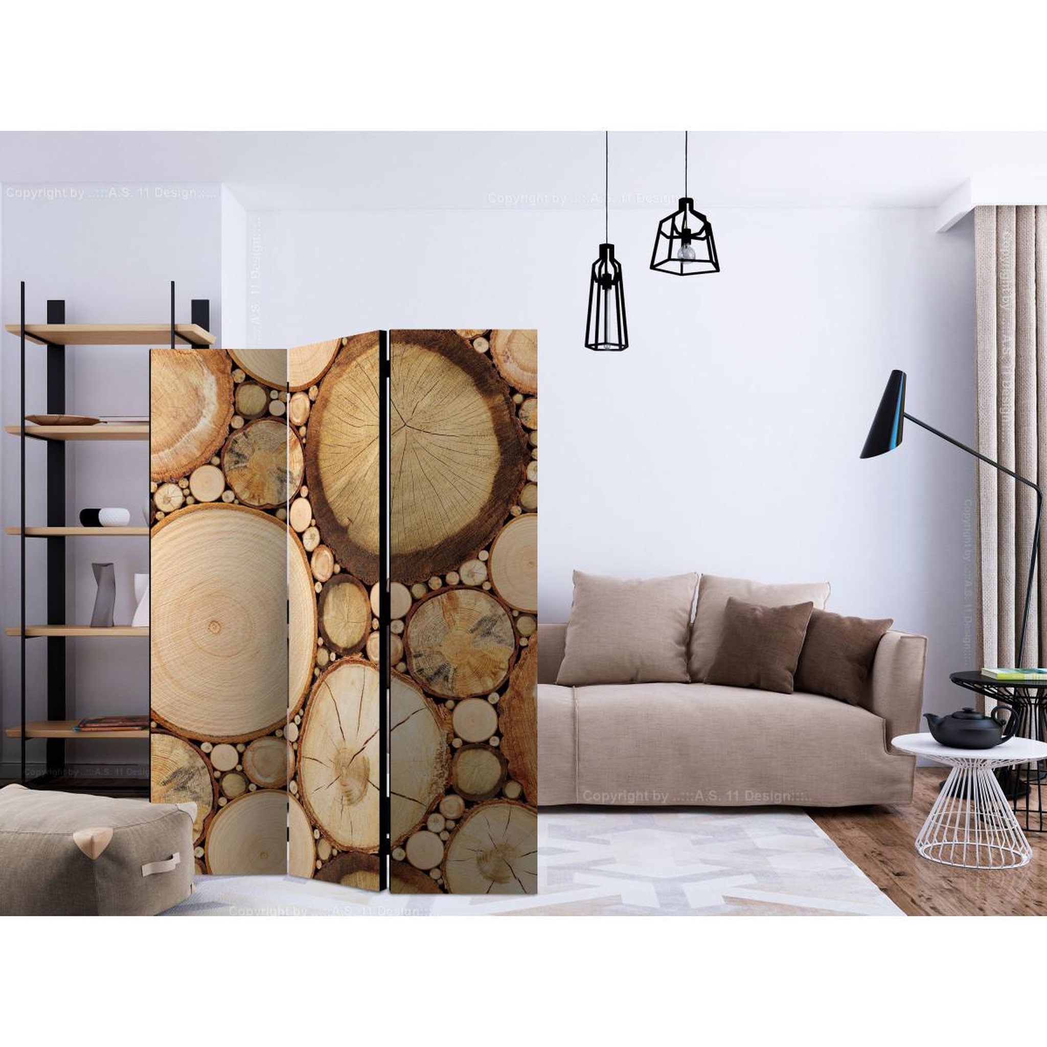 Voir la diapositive 2 : Paris Prix Paravent 3 volets  wood grains  135x172cm
