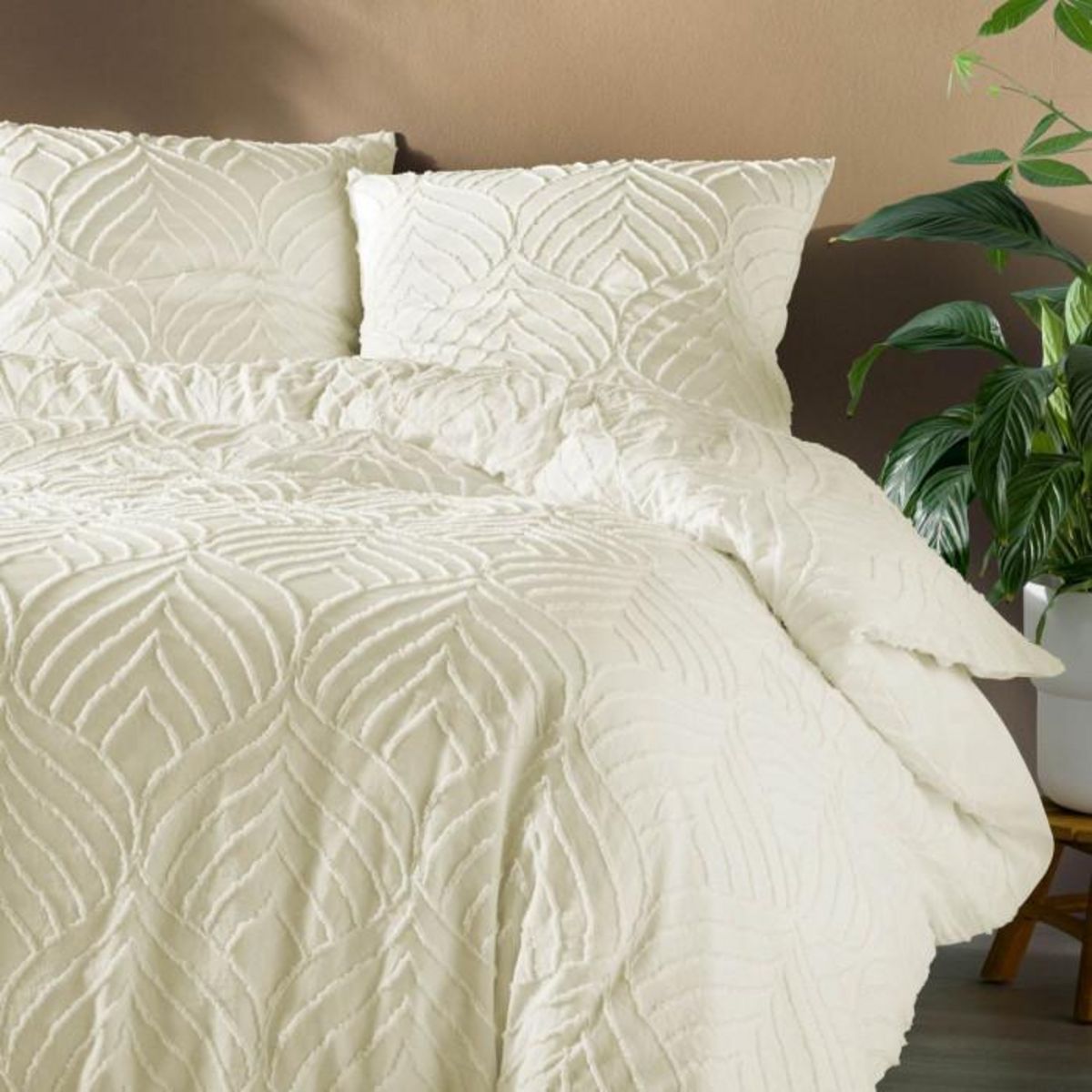 Paris Prix Parure de Lit 3 Pièces  Heltie  240x220cm Ivoire