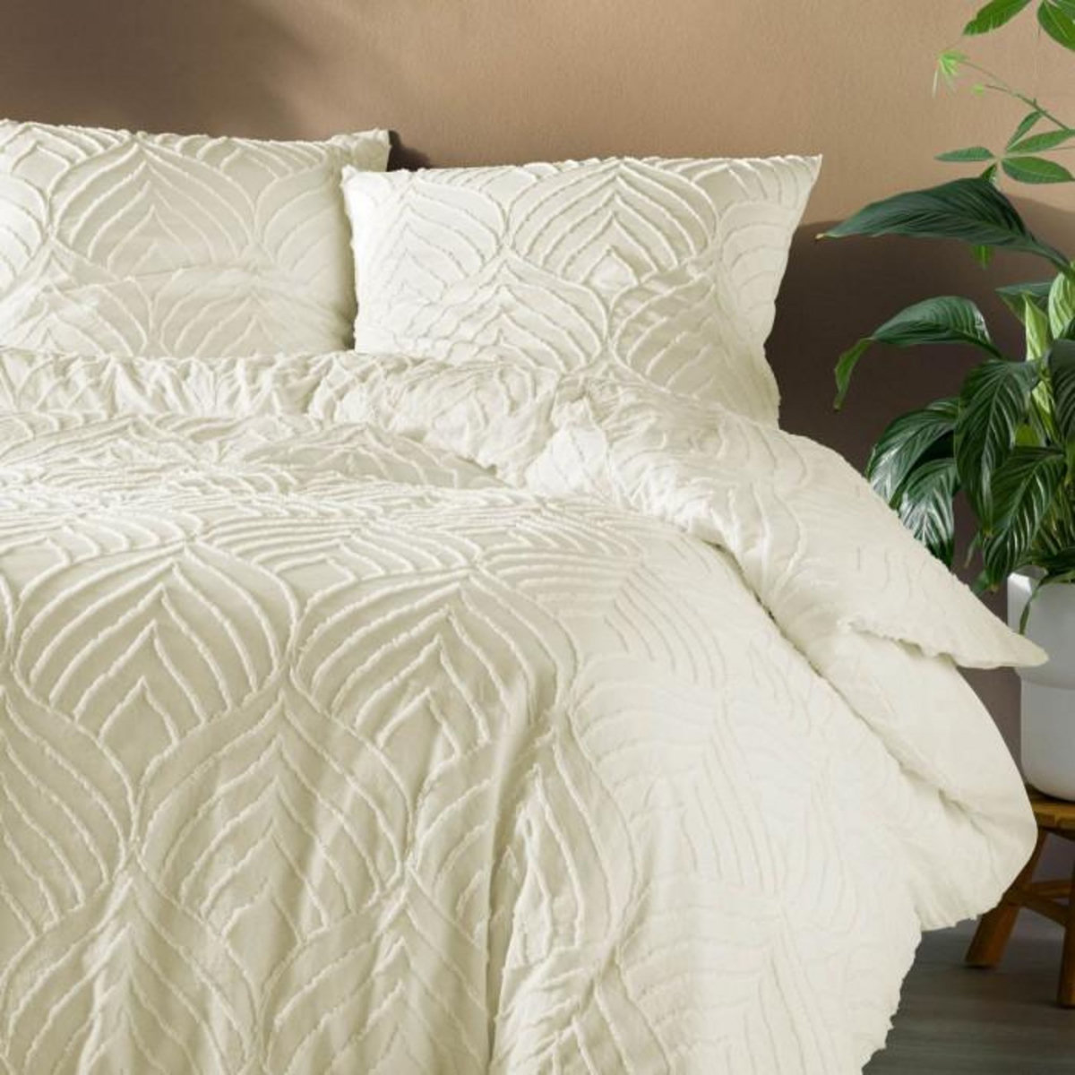 Paris Prix Parure de Lit 3 Pièces  Heltie  240x220cm Ivoire