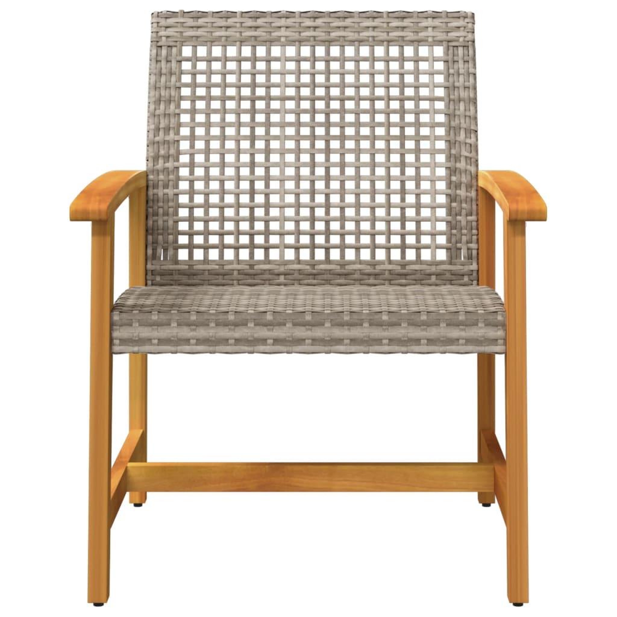 Voir la diapositive 4 : VIDAXL Chaises de jardin lot de 2 gris resine tressee et bois d'acacia