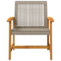 Voir la diapositive 4 : VIDAXL Chaises de jardin lot de 2 gris resine tressee et bois d'acacia