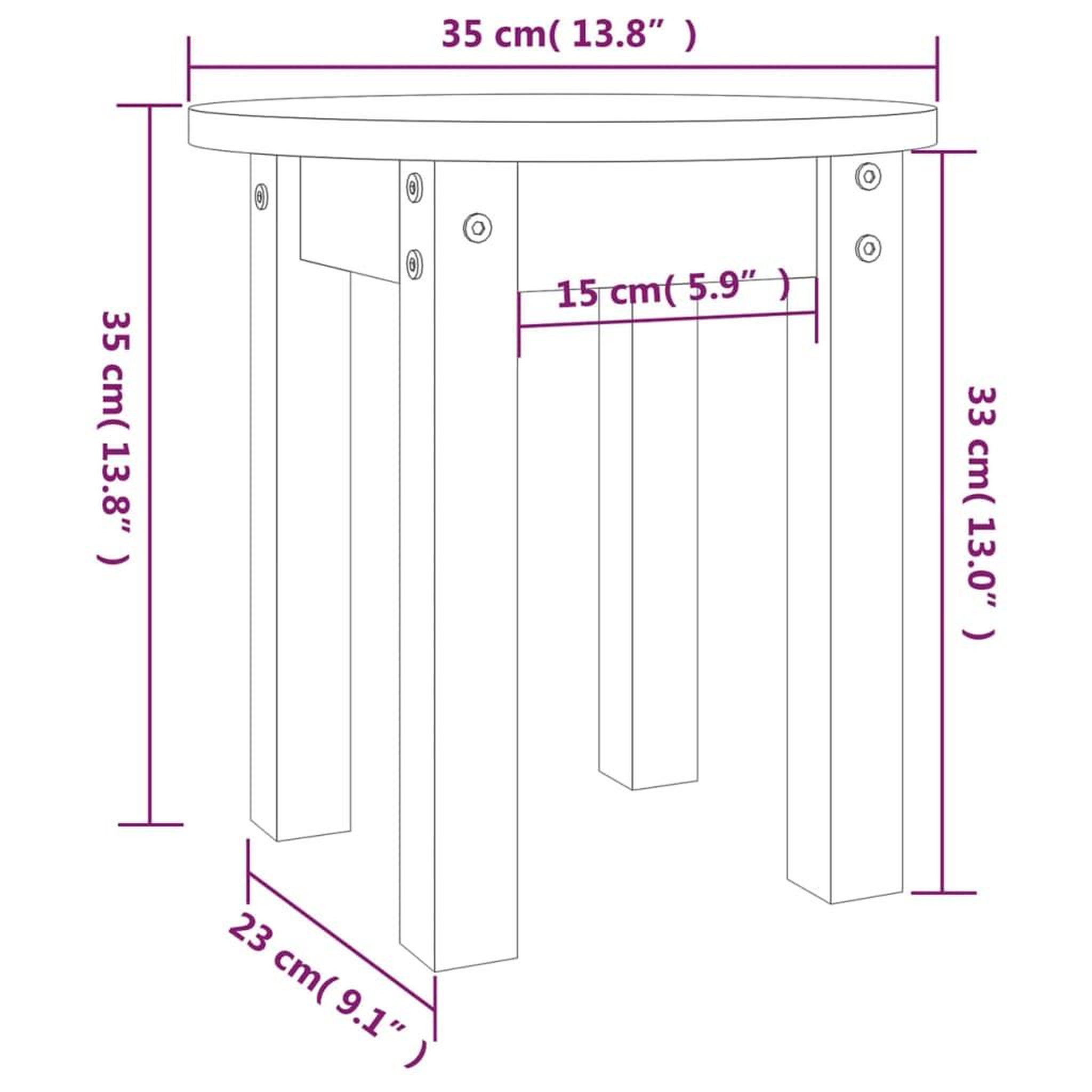Voir la diapositive 6 : VIDAXL Table basse Gris Ø 35x35 cm Bois massif de pin