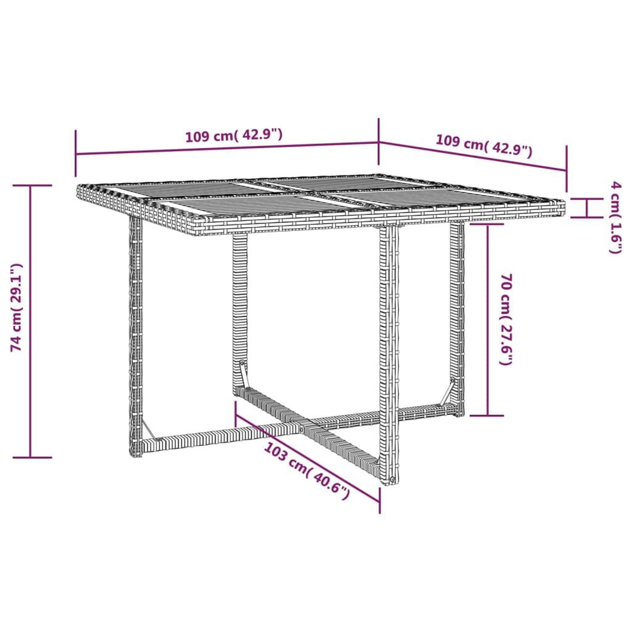 Voir la diapositive 6 : VIDAXL Ensemble a manger d'exterieur 9 pcs resine tressee et acacia