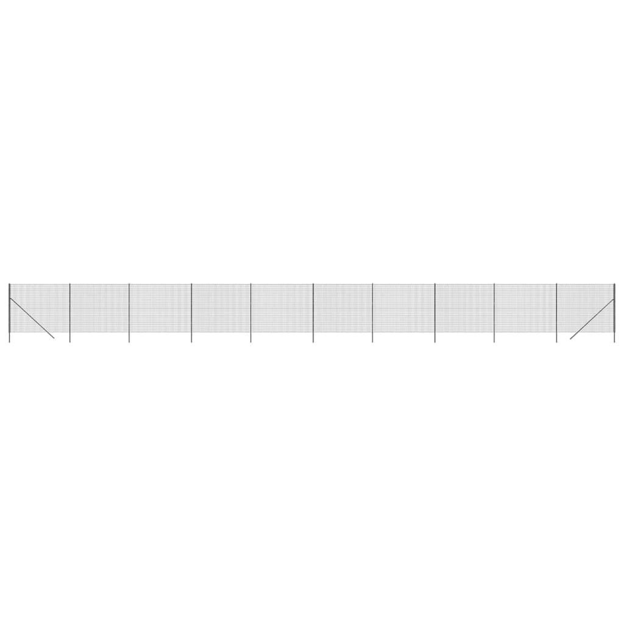 Voir la diapositive 2 : VIDAXL Cloture en treillis metallique anthracite 2x25m acier galvanise
