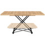 Voir la diapositive 3 : ID MARKET Table basse extensible relevable en table à manger rectangulaire ALTURA bois et noir design industriel