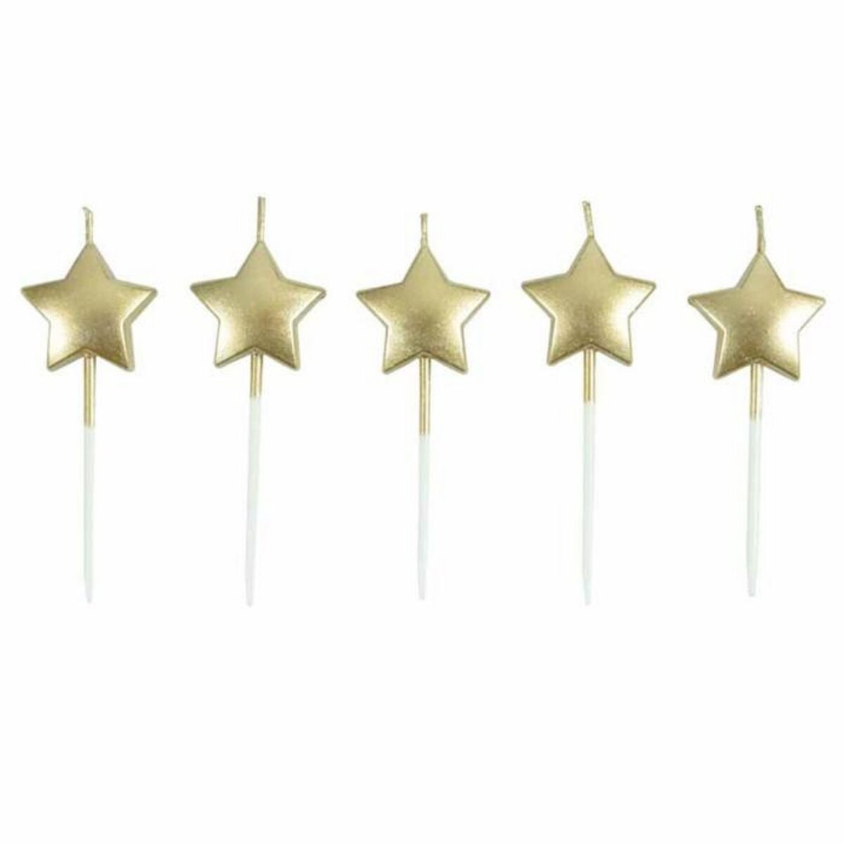 Paris Prix Lot de 5 Bougies 3D  Étoile  7cm Or
