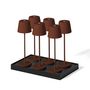 Voir la diapositive 1 : Lumisky 6 lampes LED avec plateau de chargement KELLY Marron Metal H38CM