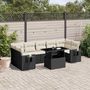 Voir la diapositive 1 : VIDAXL Salon de jardin 8 pcs avec coussins noir resine tressee