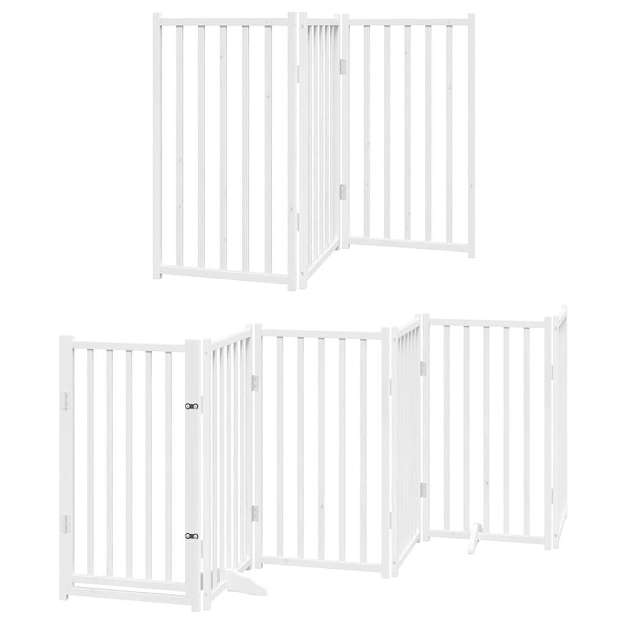 Voir la diapositive 3 : VIDAXL Barriere pour chien porte pliable 9panneaux blanc bois peuplier