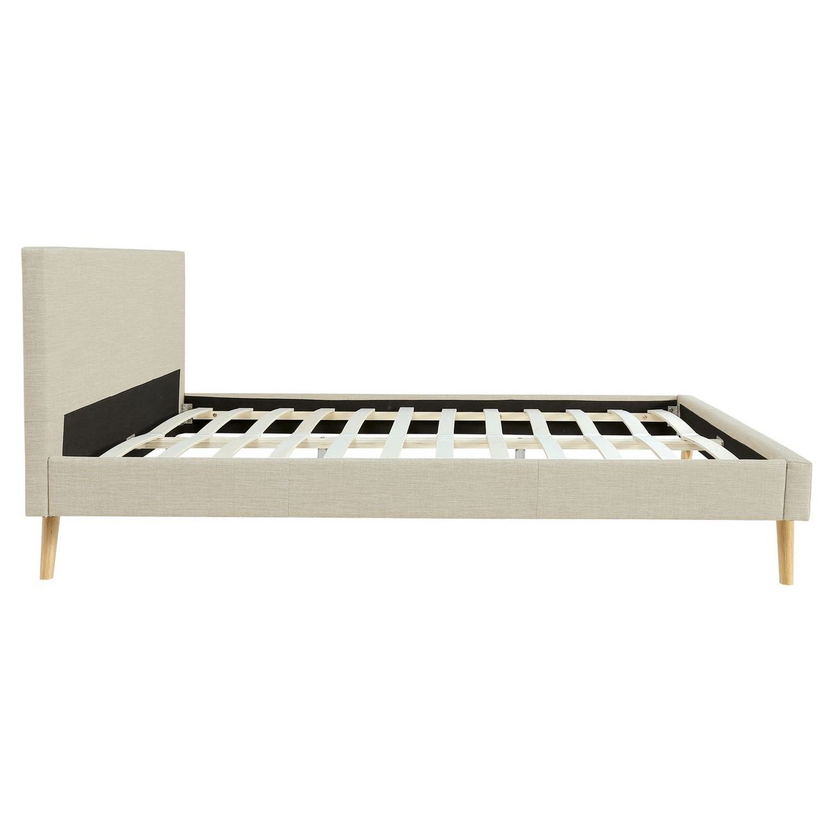 Lit scandinave tissu avec tête de lit et sommier 160x200 cm PORTIMAO
