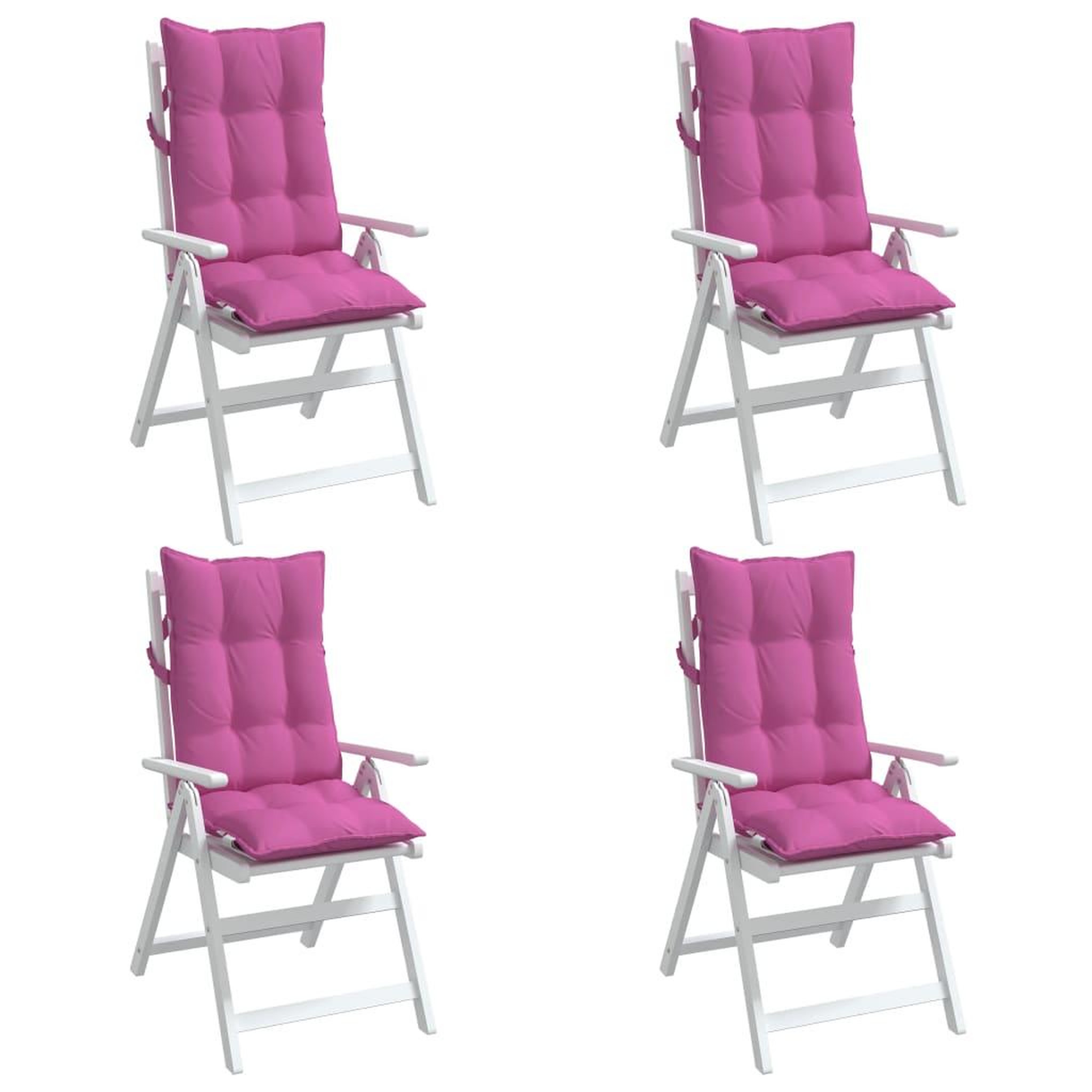 Voir la diapositive 4 : VIDAXL Coussins de chaise a dossier haut lot de 4 rose tissu oxford