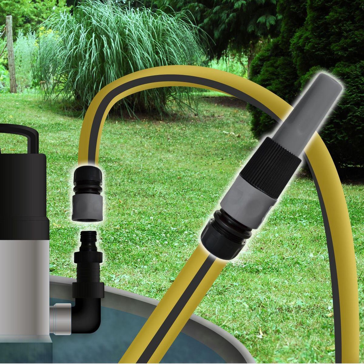 Jardibric Kit lance d'arrosage avec raccords 19 mm et nez de robinet 26x34