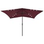 Voir la diapositive 1 : VIDAXL Parasol de jardin avec LED et mat en acier rouge bordeaux 2x3 m