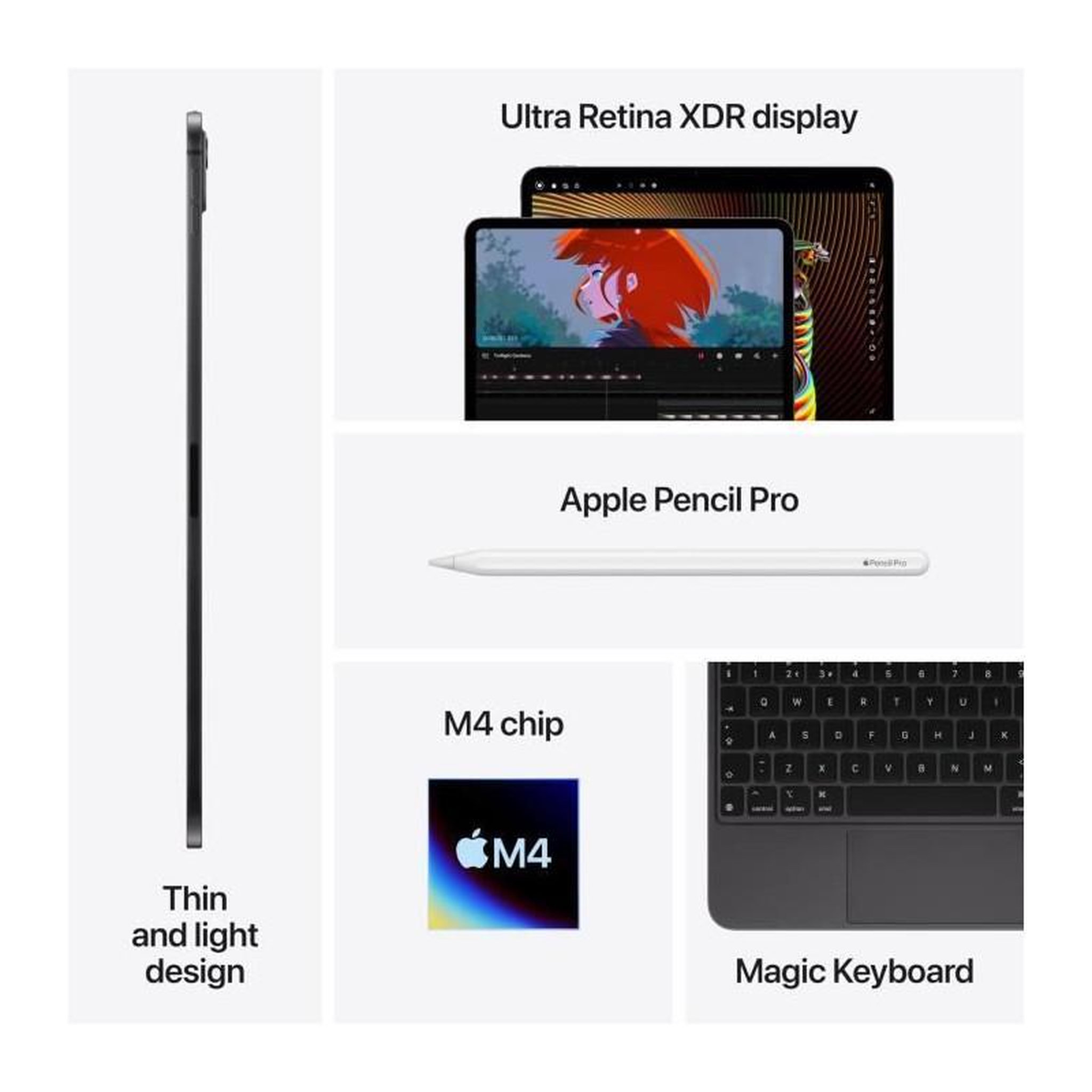 Voir la diapositive 5 : APPLE Apple - iPad Pro (2024) - 13 - WiFi - 2 To - Noir sidéral Nano-texturé