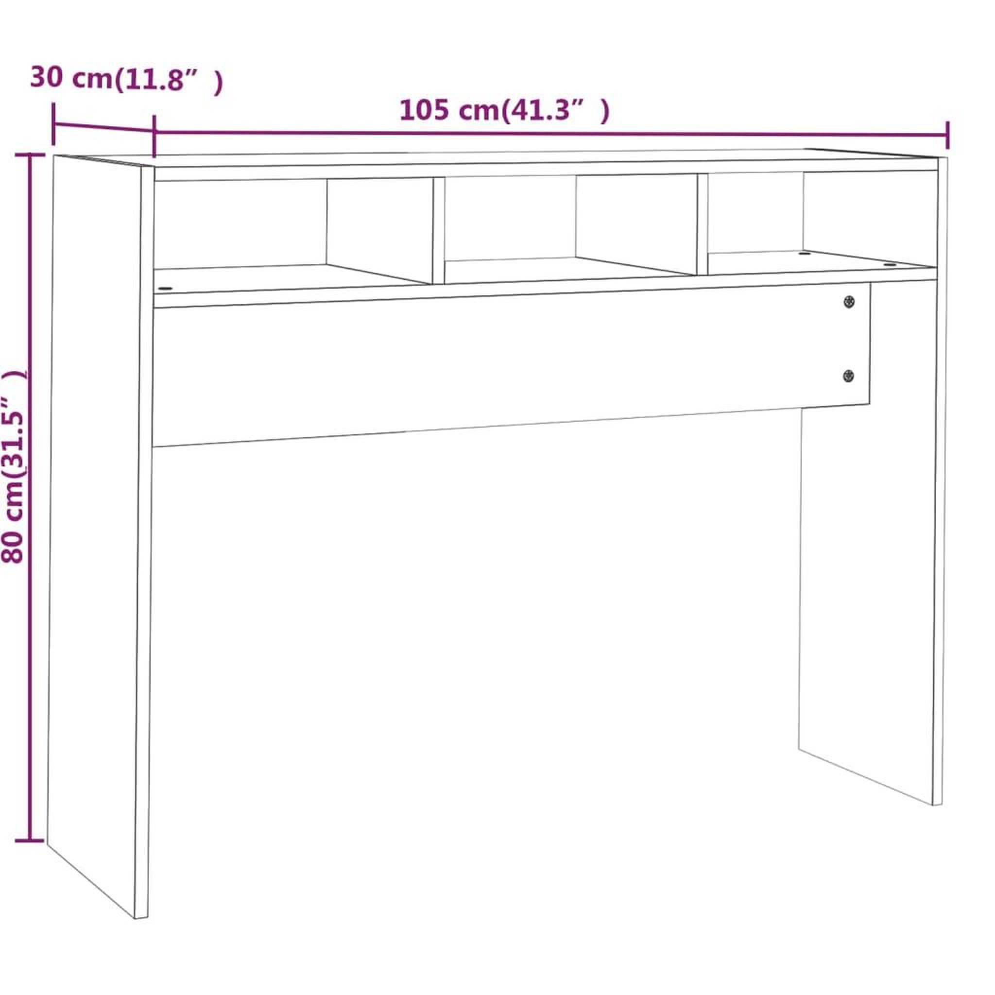 Voir la diapositive 6 : VIDAXL Table console Sonoma gris 105x30x80 cm Bois d'ingenierie