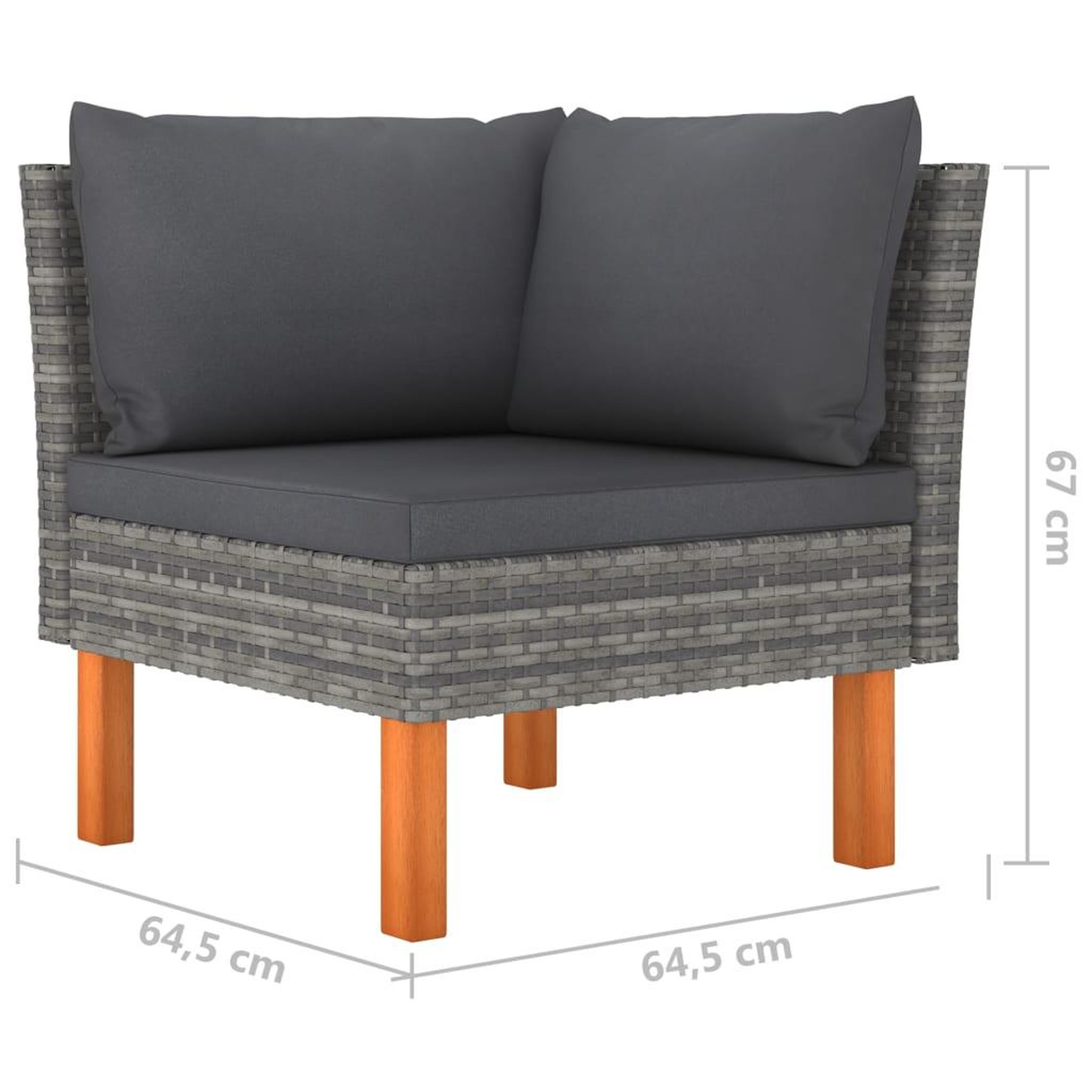 Voir la diapositive 6 : VIDAXL Canape de jardin a 4 places avec coussins Gris Resine tressee