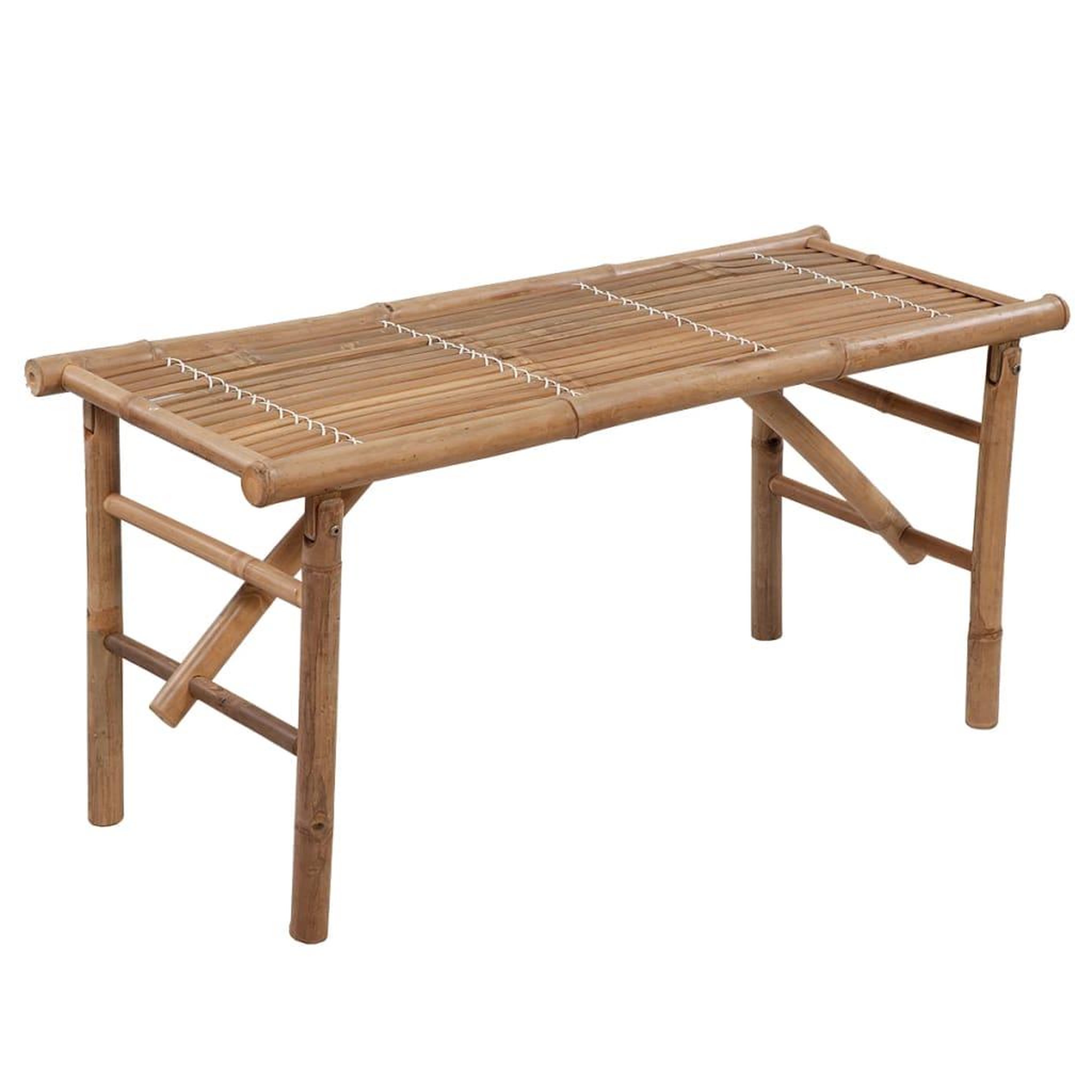Voir la diapositive 2 : VIDAXL Banc de jardin pliable avec coussin 118 cm Bambou