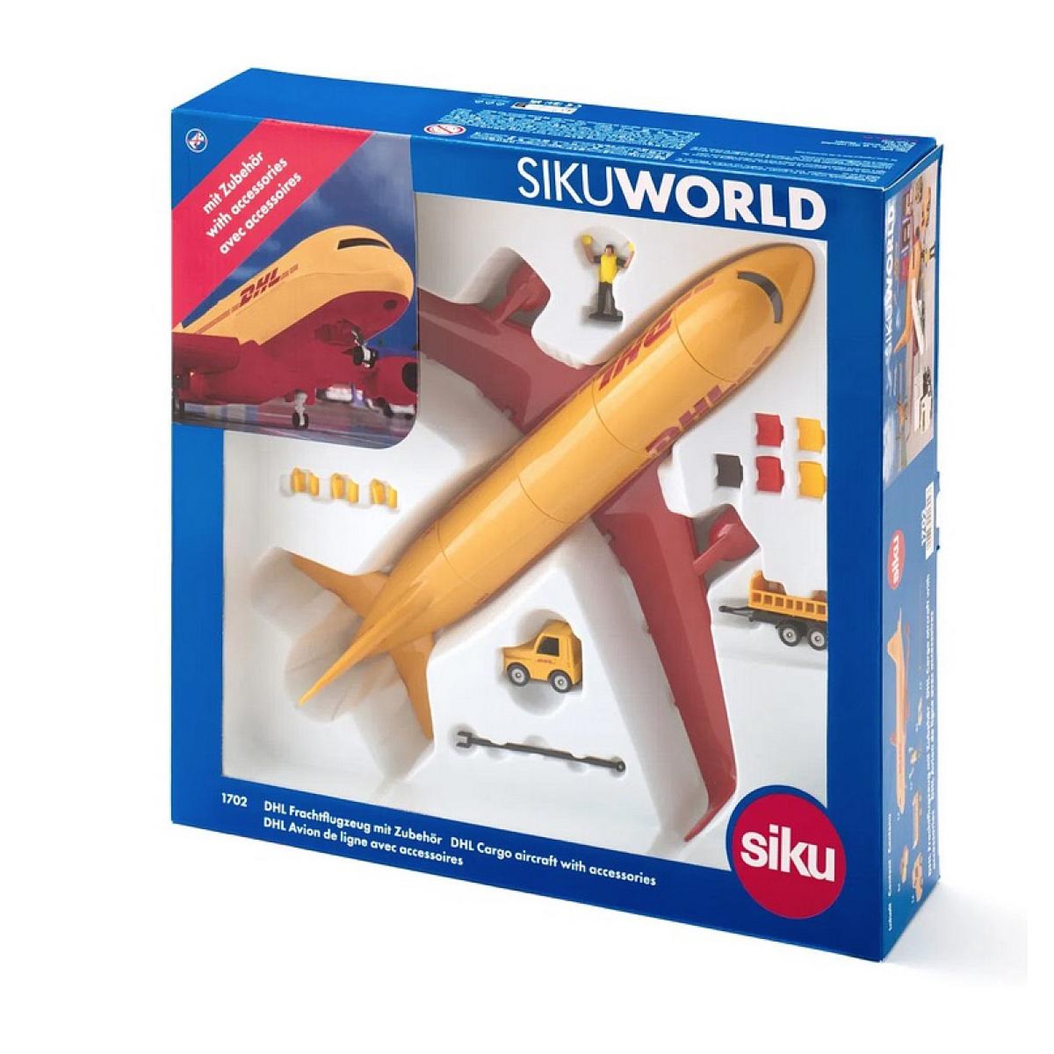 Siku 1702 Avion Cargo DHL avec accessoires