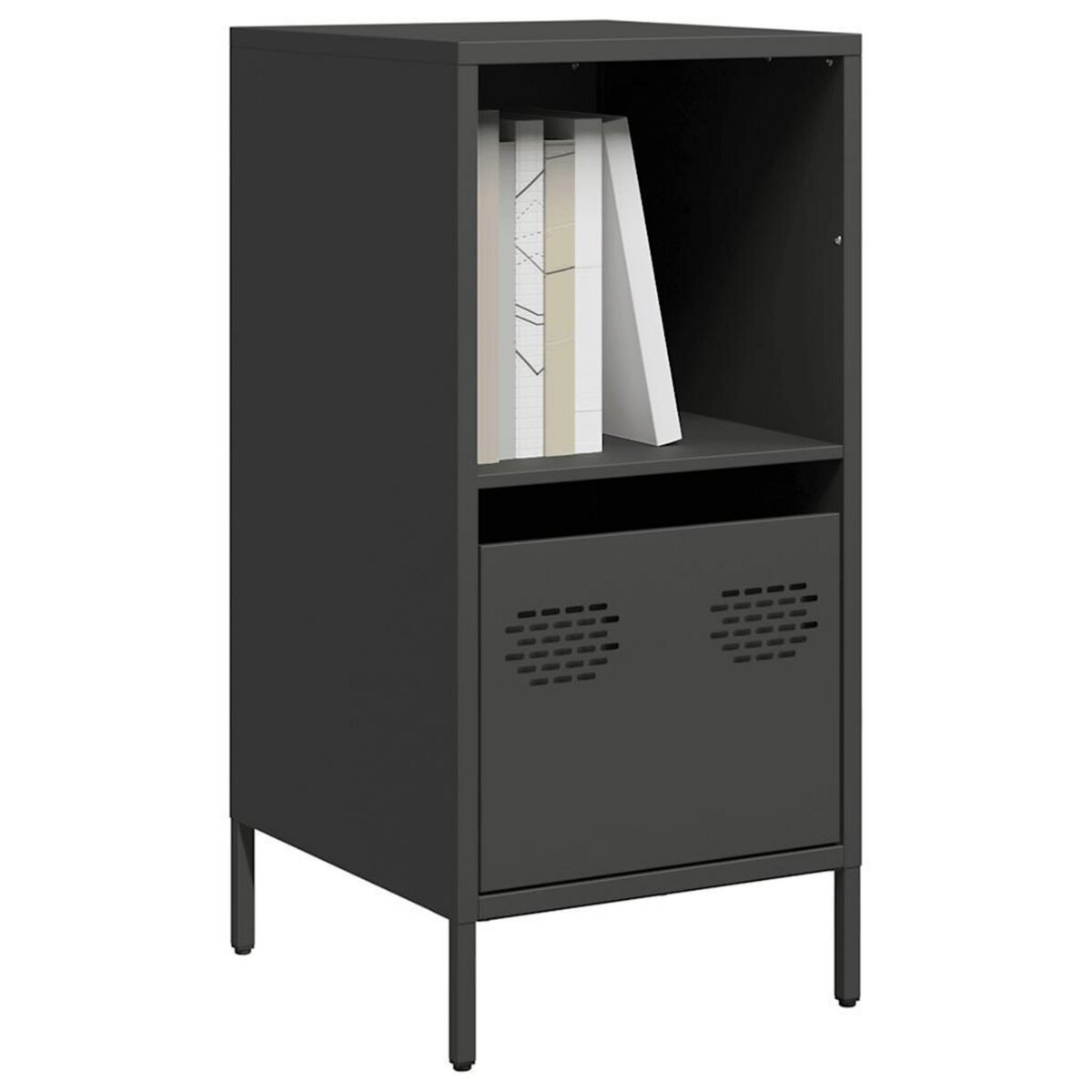 VIDAXL Buffet noir 35x39x73,5 cm acier lamine a froid