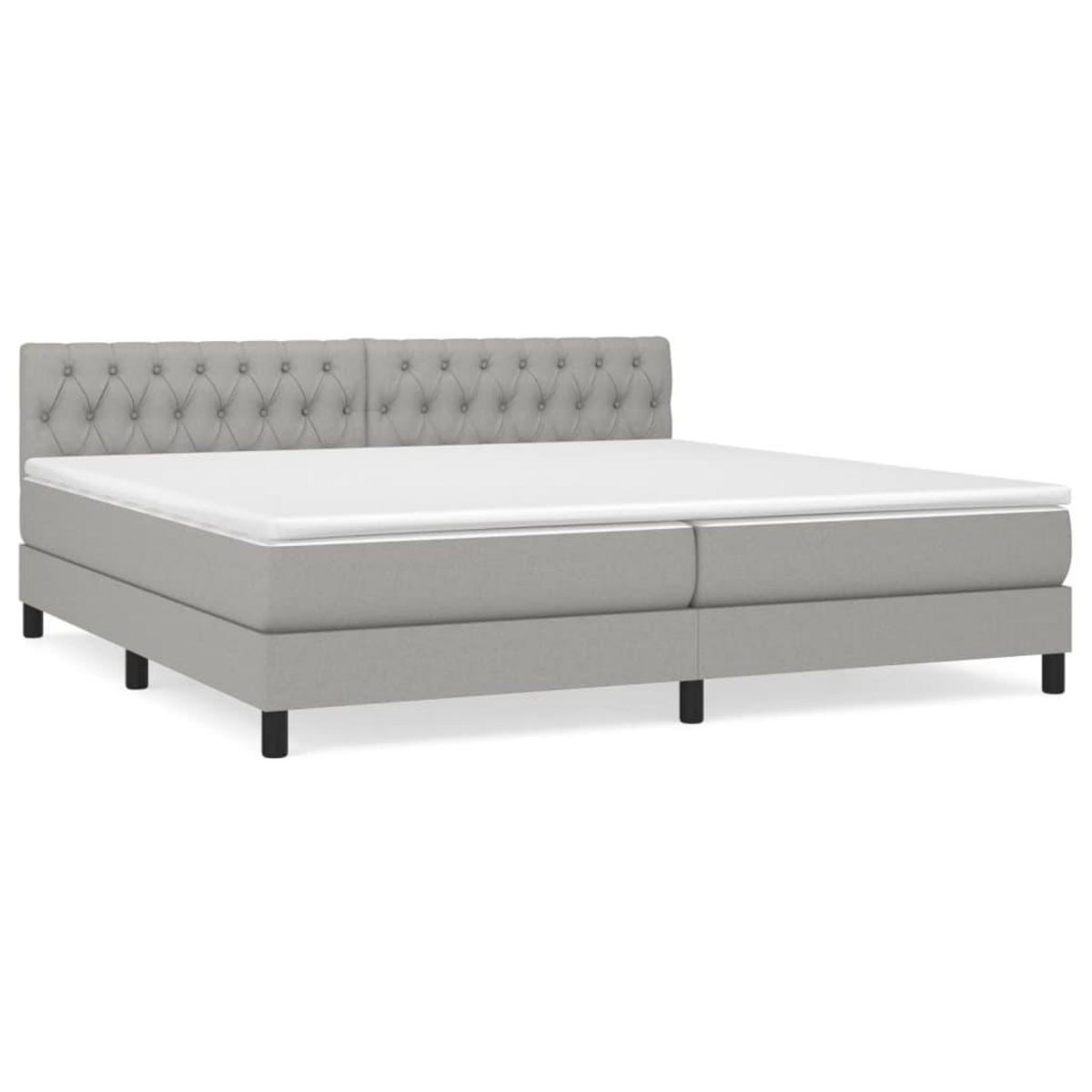 VIDAXL Sommier a lattes de lit avec matelas Gris clair 200x200cm Tissu