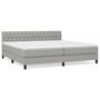 Voir la diapositive 2 : VIDAXL Sommier a lattes de lit avec matelas Gris clair 200x200cm Tissu