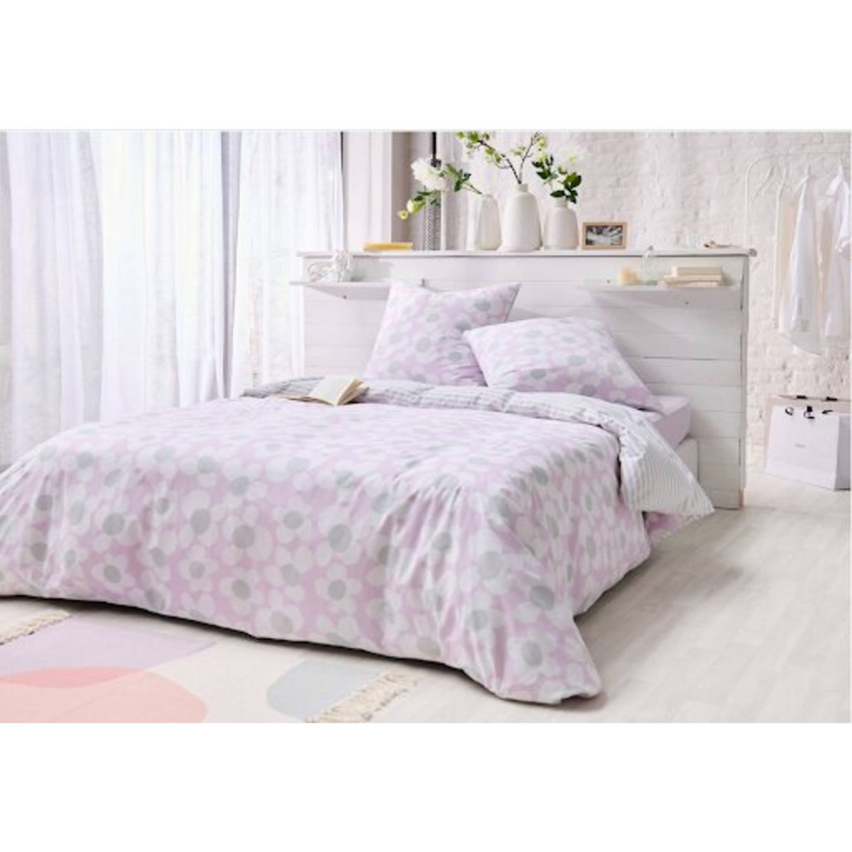 Parure housse de couette en coton 57 fils MENUET