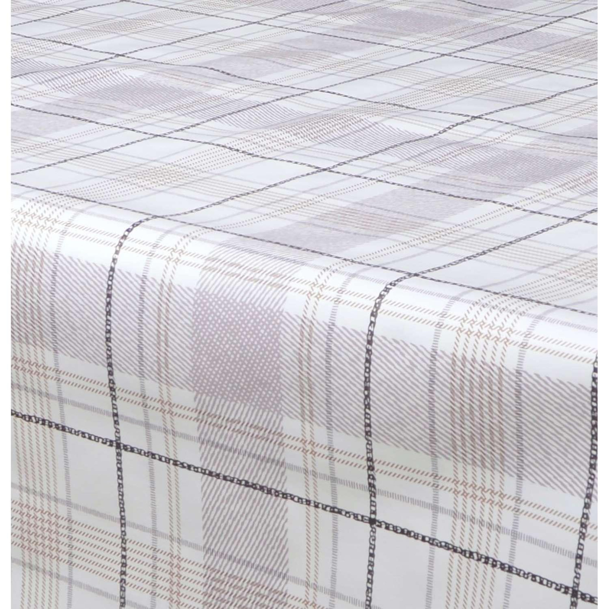 Voir la diapositive 3 : HABITABLE Nappe en toile cirée rectangulaire Carreau - 140 x 250 cm - Ecru