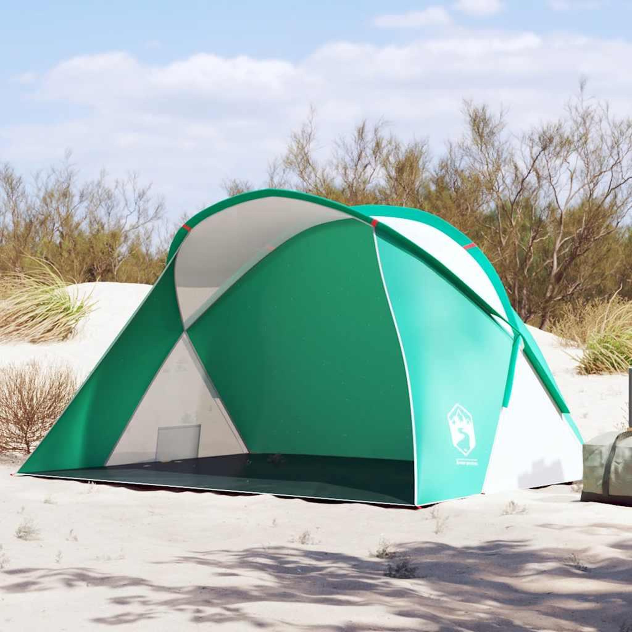 VIDAXL Tente de plage 2 personnes vert d'eau escamotable impermeable