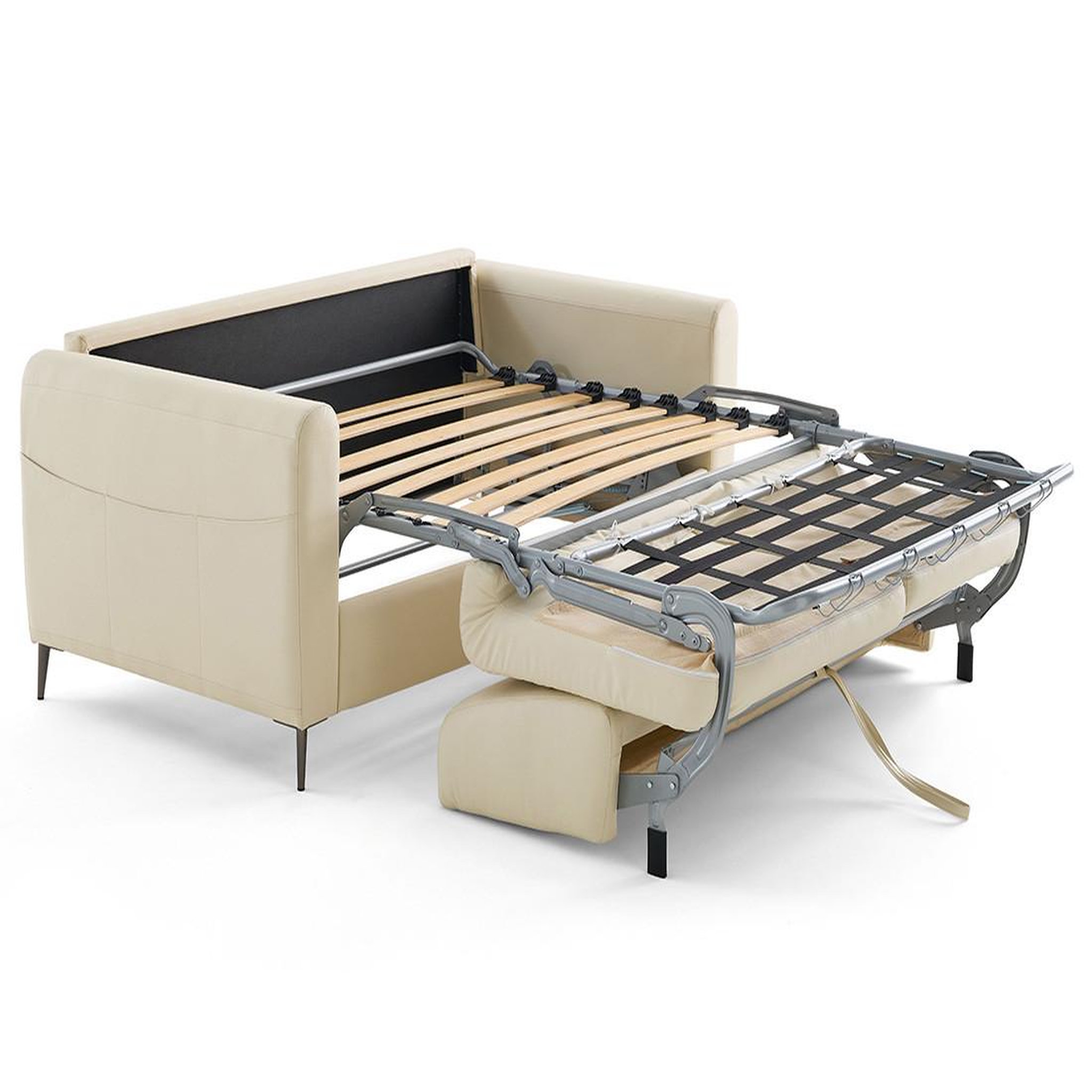 Voir la diapositive 4 : LISA DESIGN Owen - canapé 3 places convertible express couchage quotidien 140 cm matelas 12 cm en simili
