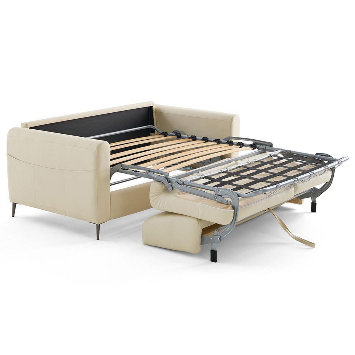 LISA DESIGN Owen - canapé 3 places convertible express couchage quotidien 140 cm matelas 12 cm en simili
