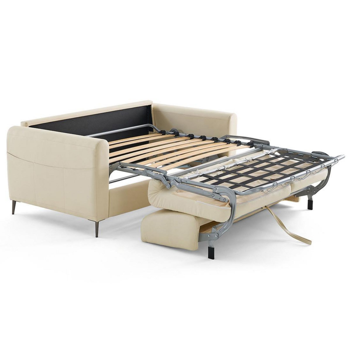 LISA DESIGN Owen - canapé 3 places convertible express couchage quotidien 140 cm matelas 12 cm en simili
