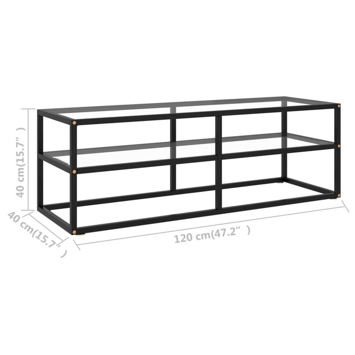 VIDAXL Meuble TV noir avec verre trempe 120x40x40 cm