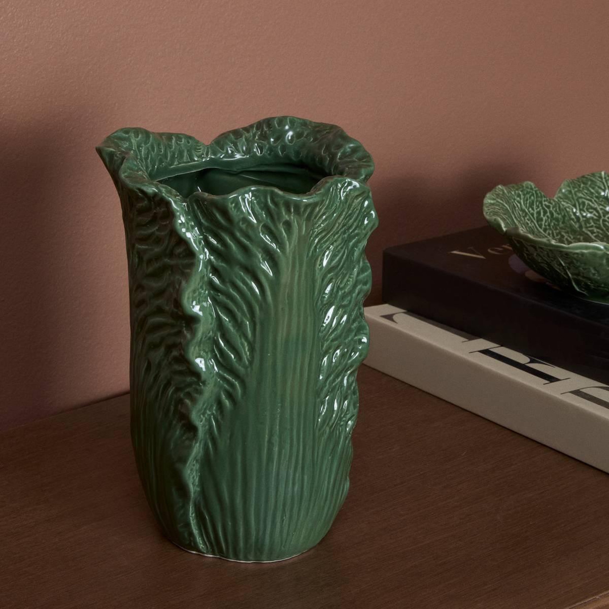 Voir la diapositive 4 : ATMOSPHERA Vase Déco en Dolomite  Lisière  20cm Vert
