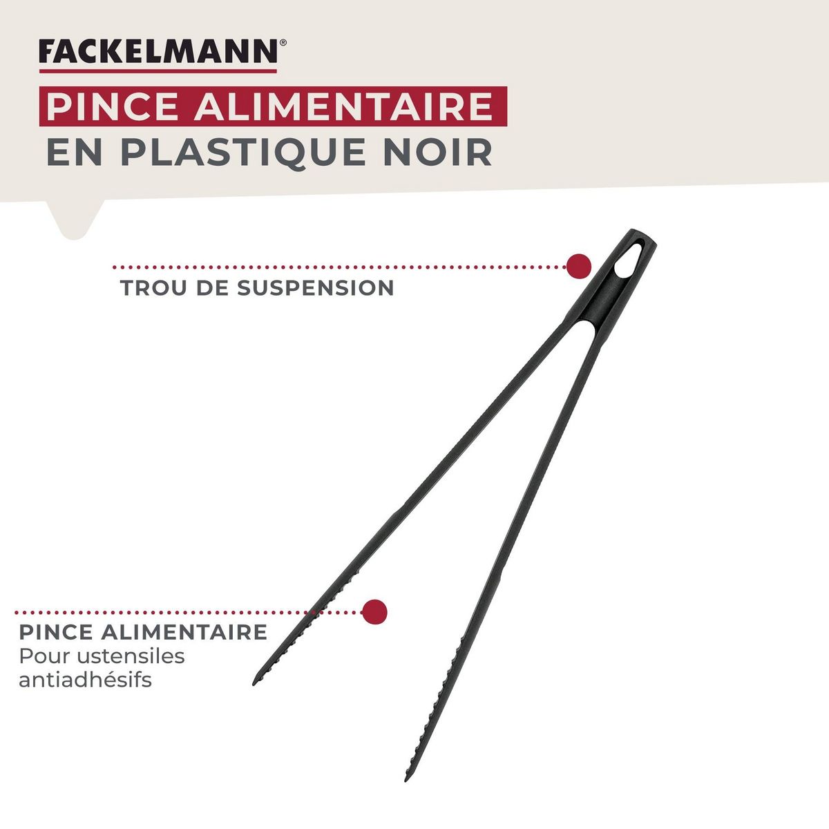 Fackelmann Ensemble de 2 Pinces de cuisine multifonction 31,1 cm Fackelmann Basic