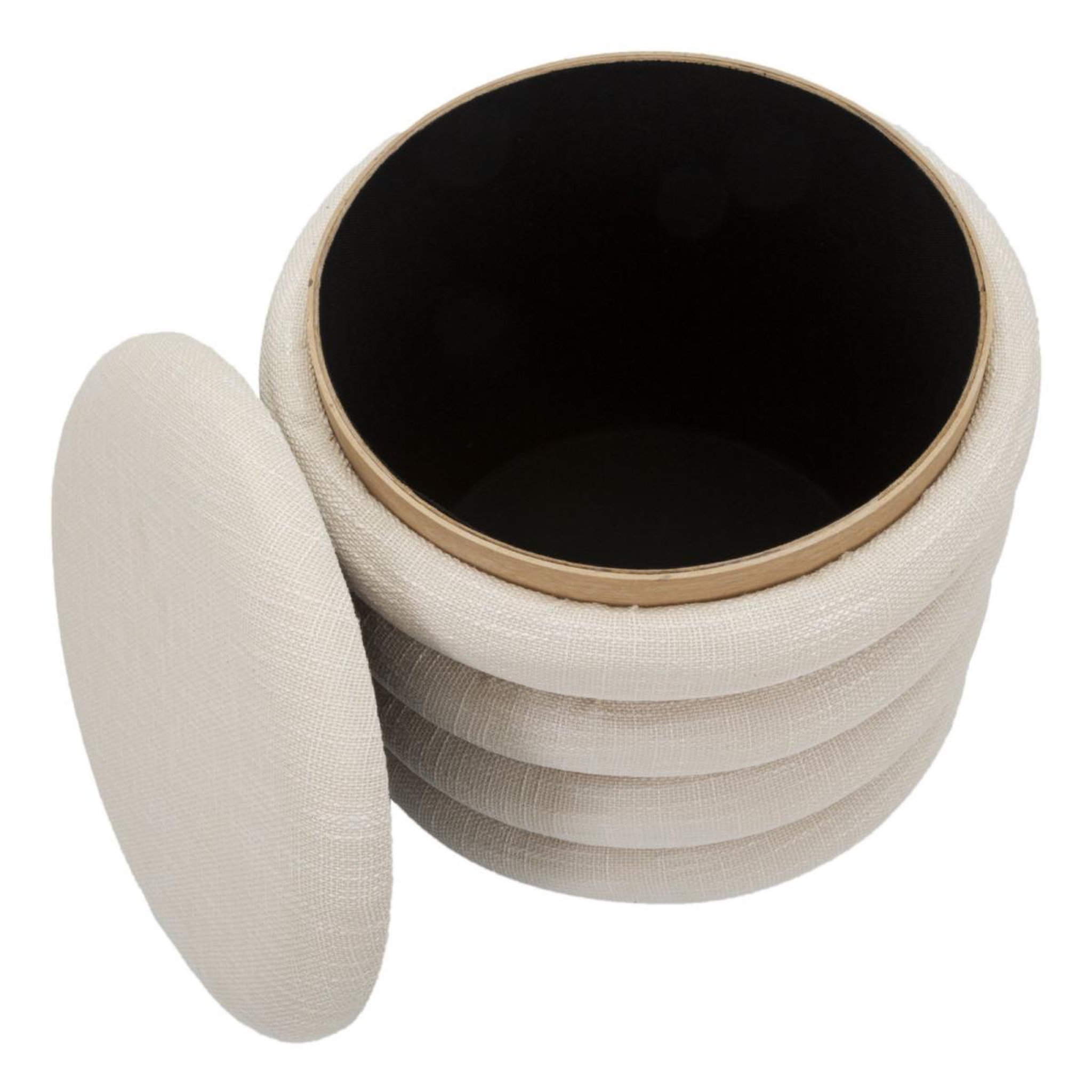 Voir la diapositive 5 : Paris Prix Pouf avec rangement  damasco  42cm beige
