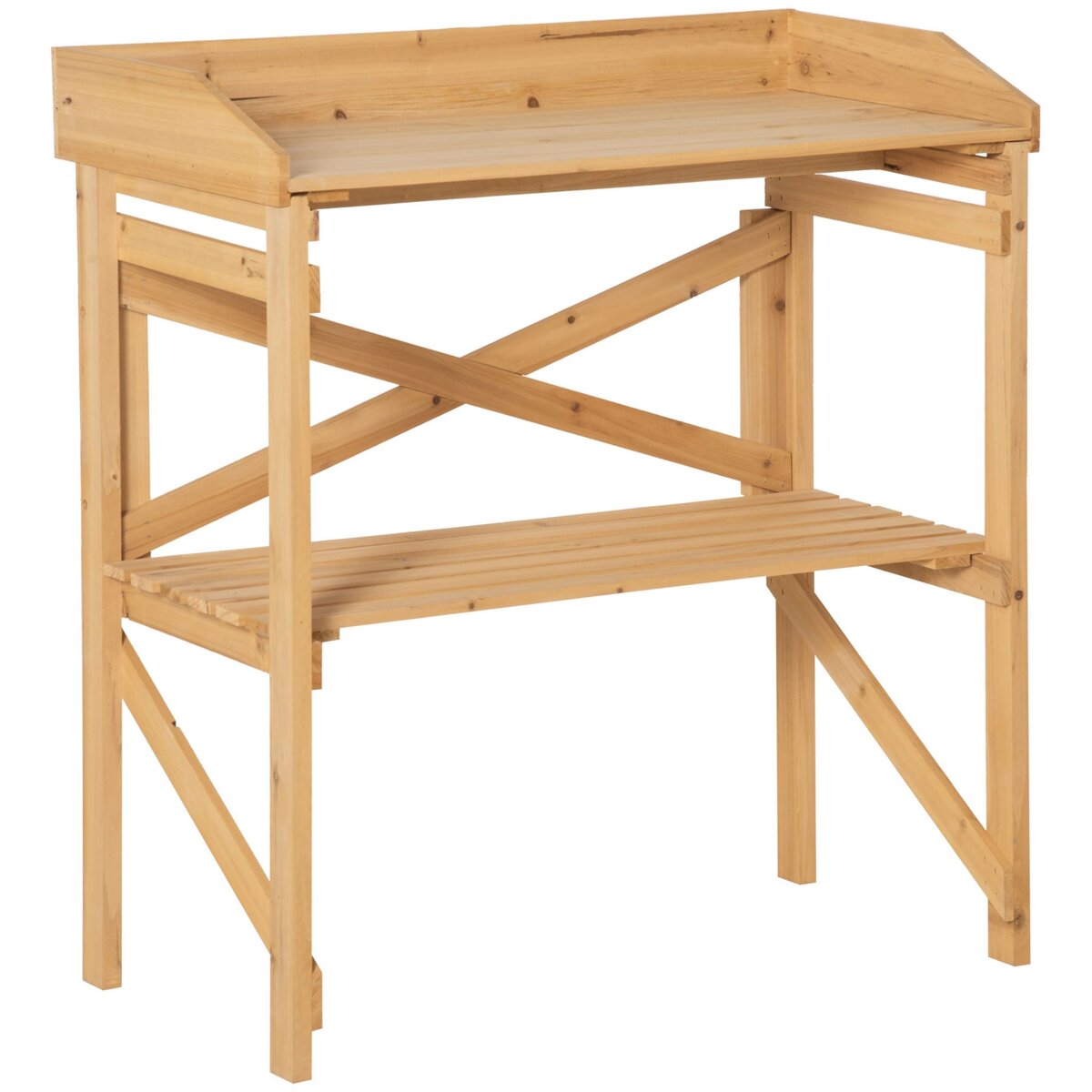 OUTSUNNY Table de rempotage jardinage - étagère à lattes - plateau avec  rebords - bois sapin pré-huilé pas cher 