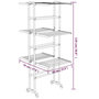 Voir la diapositive 6 : VIDAXL Etagere a linge a 3 niveaux avec roues Argente 60x70x129 cm