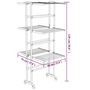 Voir la diapositive 6 : VIDAXL Etagere a linge a 3 niveaux avec roues Argente 60x70x129 cm